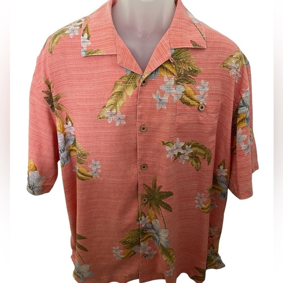 TOMMY BAHAMA 100% Silk Aloha Hawaiian Tropical Collared Shirt Men XL - Picture 1 of 5